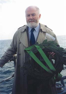 Philip Lecane on the bow of L.E. Aoife.